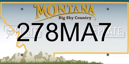 278MA7 Montana License Plate