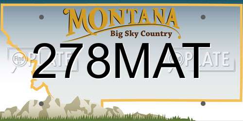 278MAT Montana License Plate