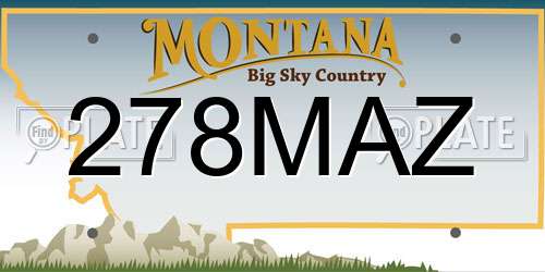 278MAZ Montana License Plate