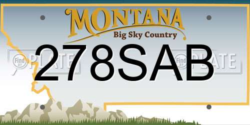 278SAB Montana License Plate