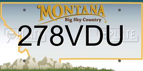278VDU Montana License Plate