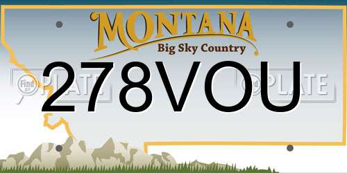 278VOU Montana License Plate