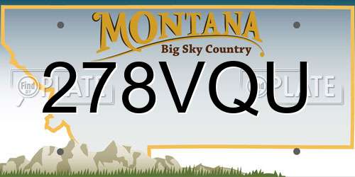 278VQU Montana License Plate