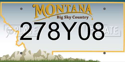 278Y08 Montana License Plate