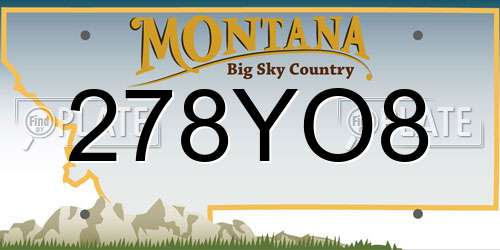278YO8 Montana License Plate