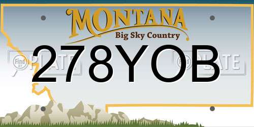 278YOB Montana License Plate