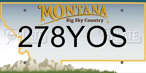 278YOS Montana License Plate