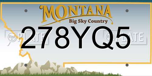 278YQ5 Montana License Plate