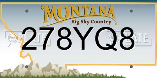 278YQ8 Montana License Plate