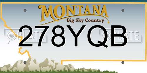 278YQB Montana License Plate