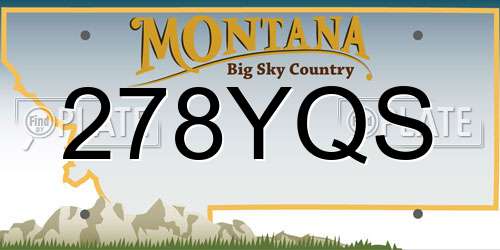 278YQS Montana License Plate
