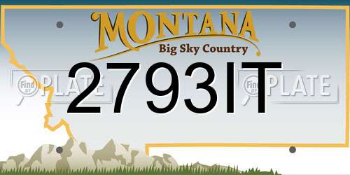 2793IT Montana License Plate