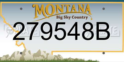 279548B Montana License Plate