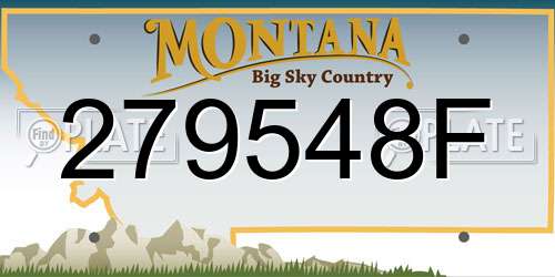 279548F Montana License Plate