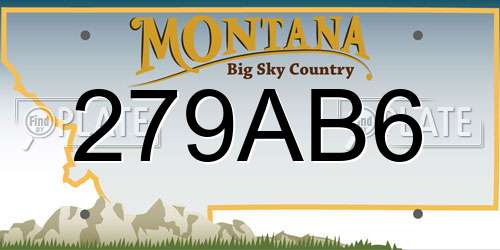 279AB6 Montana License Plate