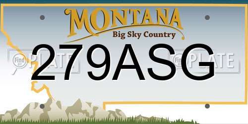 279ASG Montana License Plate