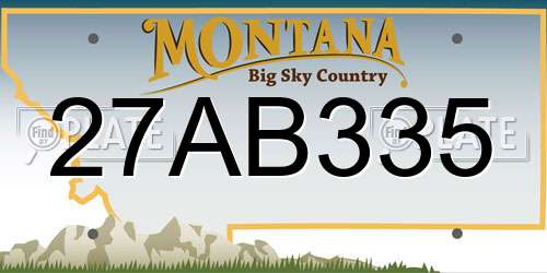 27AB335 Montana License Plate