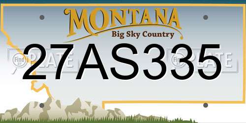 27AS335 Montana License Plate