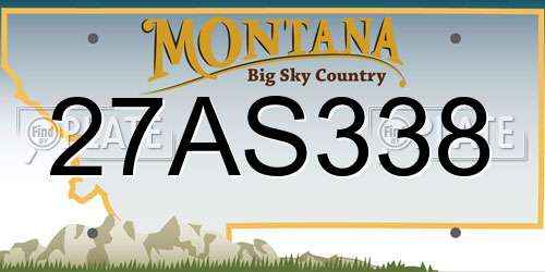 27AS338 Montana License Plate