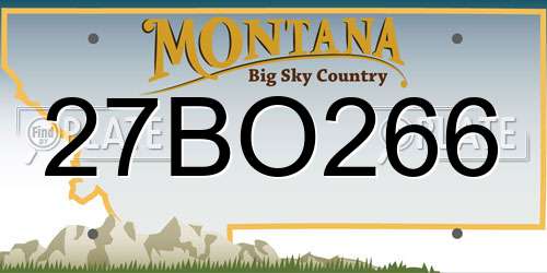 27BO266 Montana License Plate