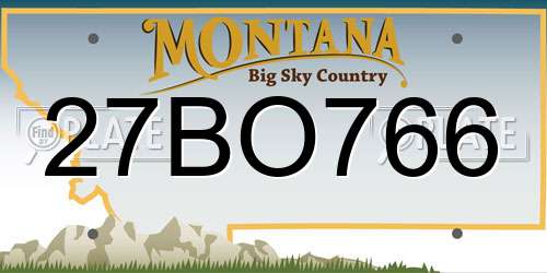 27BO766 Montana License Plate