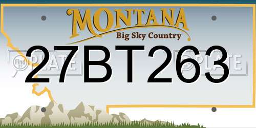 27BT263 Montana License Plate