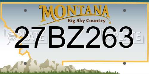 27BZ263 Montana License Plate
