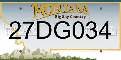 27DG034 Montana License Plate