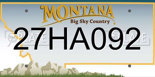 27HA092 Montana License Plate