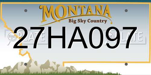 27HA097 Montana License Plate