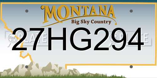 27HG294 Montana License Plate