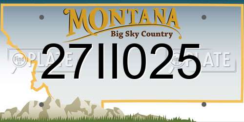 27II025 Montana License Plate