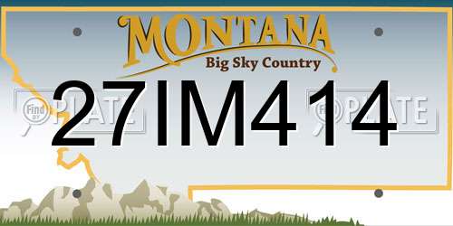 27IM414 Montana License Plate