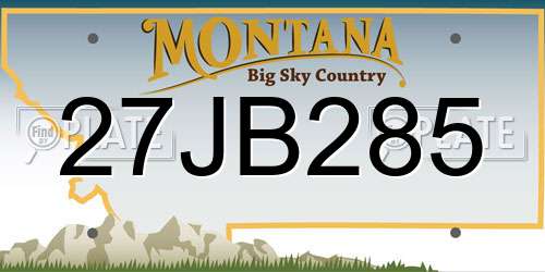 27JB285 Montana License Plate