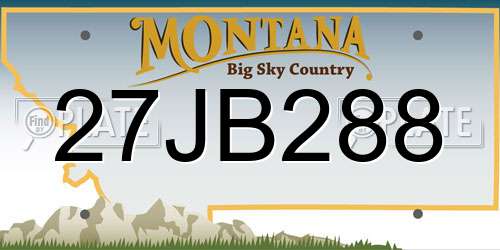 27JB288 Montana License Plate