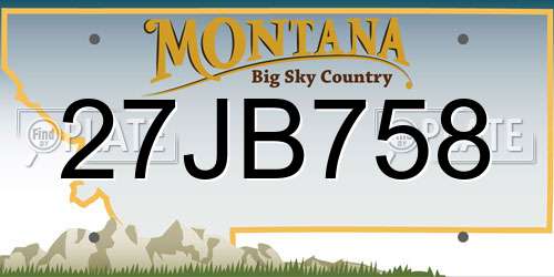 27JB758 Montana License Plate