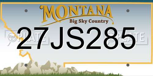 27JS285 Montana License Plate