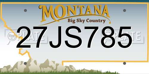 27JS785 Montana License Plate