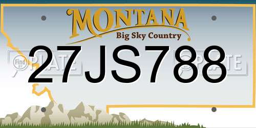 27JS788 Montana License Plate