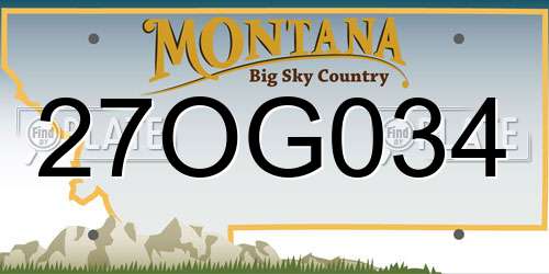 27OG034 Montana License Plate