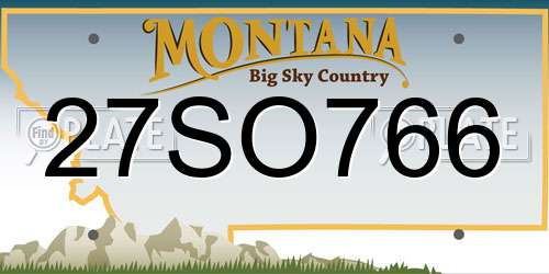 27SO766 Montana License Plate