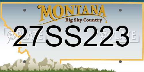 27SS223 Montana License Plate