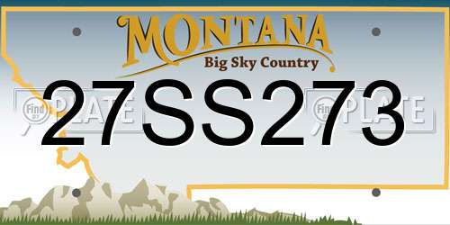 27SS273 Montana License Plate