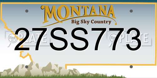 27SS773 Montana License Plate