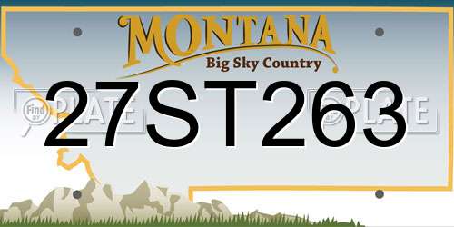 27ST263 Montana License Plate
