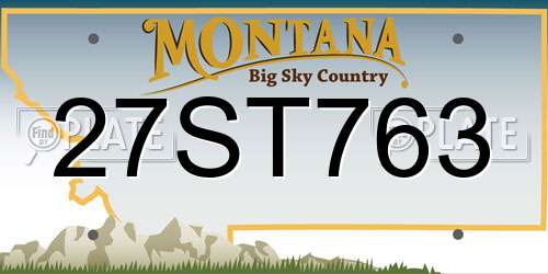 27ST763 Montana License Plate