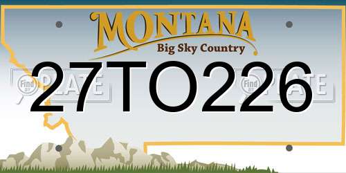 27TO226 Montana License Plate
