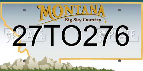 27TO276 Montana License Plate