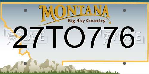 27TO776 Montana License Plate