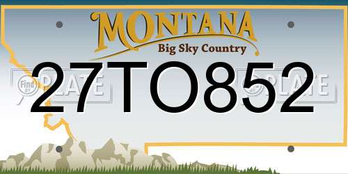 27TO852 Montana License Plate